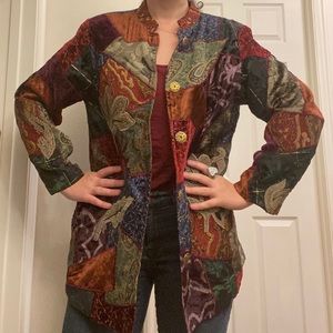 Velvet Embroidered Patchwork Jacket